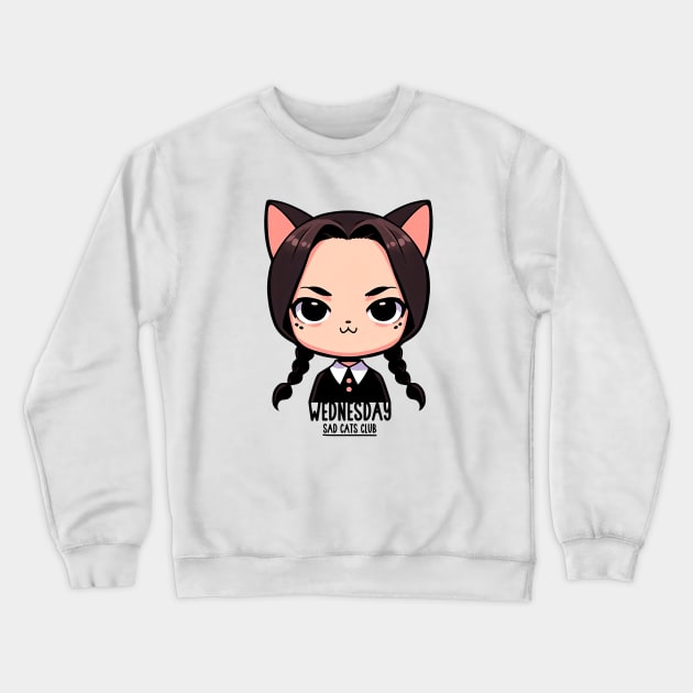 Wednesday - Sad cats club Crewneck Sweatshirt by 3coo